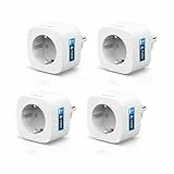 Bosch Smart Home Zwischenstecker kompakt [+M], smarte WLAN Steckdose, App steuerbar mit Energiesparfunktion, Nutzung im Bosch Smart Home System oder herstellerübergreifend in Matter Systemen, 4er-Set