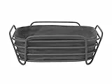 Blomus Brotkorb Schwarz S - Brotkörbchen aus pulverbeschichtetem Stahl und Baumwoll-Stofftasche, S: 20 cm