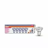 OSRAM Dimmbare LED-Reflektorlampen mit GU10 Sockel | energiesparend, 50W Ersatz, sehr langer Lebensdauer (15.000 H), Abstrahlwinkel 36°, warm weiß | PAR16 50 36 ° 4.5 W/3000 K GU10 in 5-Pack