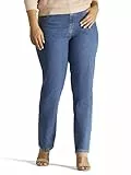 Lee Damen Jeans mit geradem Bein, lockere Passform, aus Baumwolle - Blau - 38 Kurz