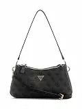 GUESS Schultertasche Umhängetasche Noelle II Tri Compartment Shoulder Crossbody Bag Coal Logo schwarz