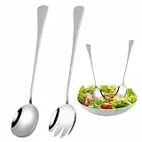 2 Stück Salatbesteck Set Aus Edelstahl,28 Cm Servierlöffel Und Salatgabel,Salatbesteck,Salatgabeln Aus Edelstahl,Wmf Salatbesteck,Salatbesteck Edelstahl,Mit Langen Griffen, Küchenhelfer Für Familie