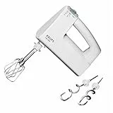 KRUPS 3MIX 7000 Handmixer, 500W, ergonomischer Griff des Mixers, stufenloser Geschwindigkeitsregler + Turbo- & Auswurftaste, Schneebesen & Knethacken aus Edelstahl, bis zu 1kg Brotteig, weiß, F6081