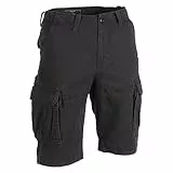 Mil-Tec US Vintage Shorts Herren Prewash • Baumwolle Cargoshorts im Used-Look für Alltag & Outdoor • Taschen am Bein & Bund • Als Kurze Arbeitshose, Freizeithose, Wanderhose • Viele Farben & Größen