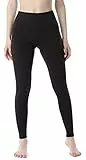 Bellivalini Damen Lange Leggings aus Baumwolle BLV50-198 (Schwarz, M)