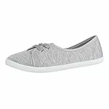 Elara Damen Ballerinas Schnürer Flach Chunkyrayan BD1413 Grau-40