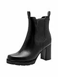 MARCO TOZZI Damen Chelsea Boots mit Blockabsatz Elegant, Schwarz (Black), 40 EU