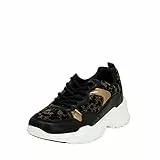 Fitters Footwear That Fits Damen Sneaker Madeleine Lederimitat Moderner Sneaker mit Leo-Print Übergröße (44 EU, Bronze)