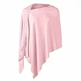 Damen Poncho Pullover Vielseitiger Strickschal Wrap mit Knöpfen Solide Schal Cape Cardigan Geschenke für Frauen, 3-pink, Einheitsgröße