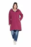 Ulla Popken Damen große Größen Übergrößen Plus Size HYPRAR Softshell-Longjacke, wasserabweisend, Kapuze Rubin 46+ 826399540-46+