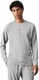 Calvin Klein Herren Langarmshirt Crew Neck Rundhalsausschnitt, Grau (Grey Heather), M