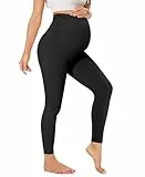 QGGQDD Damen Umstandsleggings Umstandsmode High Waist Umstandshose Blickdicht Schwangerschaft Für Schwangere Yoga Sport（Schwarz,2XL）
