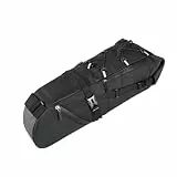 Kivivaka Große wasserdichte Fahrradsatteltasche, 15 l, mit dreieckiger Fixierung und reflektierender Sicherheit (15 l, schwarz)