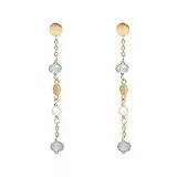 Pernille Corydon Ohrringe Hängend Damen Gold - Afterglow Sea/Shades of Summer Serie -Perlen und Achate in Blau - Silber vergoldet - E256g
