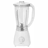 Clatronic Standmixer | Universalmixer | 1,5 Liter | Mixer | Edelstahlmesser | Zerkleinern, Shaken und Mixen | 500 Watt | Ice Crusher-Funktion | Deckel mit Nachfüllöffnung | 5-Stufen | UM 3470 weiß