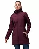 33,000ft Softshelljacke Damen Lange Übergangsjacke Wasserdicht Winddicht Softshellmantel Windbreaker Atmungsaktiv Wanderjacke Outdoor Mantel mit Abnehmbarer Kapuze, Himbeerrot L