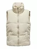 JdY Damen Jdynewerica Short Waistcoat Otw Noos Weste, Moonbeam/Detail:SILVER ZIPPER, S EU