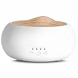 SALKING Aroma Diffuser, 250ml Ultraschall Öl Aromatherapie Diffusor für ätherische Öle, Raumbefeuchter Elektrisch Duftlampe, Warmweiß Licht Weiß Holzmaserung Diffusor für Zuhause Büro Oder Yoga