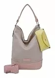 Fritzi Izzy07 Olga Canvas Sand Hobo Baumwollmix Damen Umhängetasche Festival City Beach vegan abnehmbares Brillenetui Schultergurt 37 x 27 x 17 cm, Beige