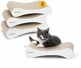 PetRhein Cloud Paw Katzen Kratzbrett – Ergonomische Wellenform, Beidseitig nutzbar, Robuste Wabenstruktur Kratzpappe, 43,5 x 22 x 9,4 cm – Kratzmatte & Lounge für Katzen (3er-Pack)