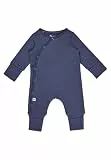Sterntaler Baby Spieler aus Rippjersey – Playsuit in Wickeloptik mit Druckknöpfen – Langarm Overall mit Kratzschutz Umschlagbündchen – Jungen Strampler – Babykleidung ab Geburt – blau, Gr. 56