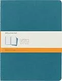 Moleskine, Cahier Journal, Set mit 3 Notizbüchern mit linierten Seiten, Kartonumschlag und sichtbaren Baumwollstichen, Blau, Sehr großes Format 19 x 25 cm, 120 Seiten
