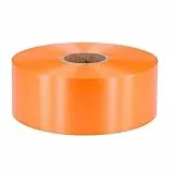 Geschenkband Ringelband 50mm x 100m wasserfest - 30 FARBEN in 5/10/19/31/50mm - Dekoband aus Kunststoff - Polyband Schleifenband zum Basteln von Weihnachtssternen & Autoschleifen - Orange