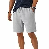 ROSS CAMP Sporthose Herren Kurz - Kurze Hosen Herren, Laufshorts Männer Sommer Baumwolle Jogginghose Fitnesshose Sport Sportshorts Bermuda Shorts Hose Trainingshose Tennis (L, Grau)