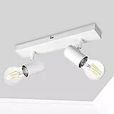 Dehobo Deckenlampe E27 Weiß, Deckenleuchte 2 Flammig, LED Decken Strahler Modern, Retro deckenleuchten Lampe e27 für Schlafzimmer Wohnzimmer Korridor Küche, Nein Leuchtmittel, Max. 60W