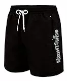 Mount Swiss Herren Badehose Lenny mit seitlichen Taschen und Gesäßtasche I Bequeme Badeshorts in Farbe Black, Gr. 3XL