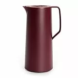 Emsa Motiva Isolierkanne, 1 Liter, Quick-Press-Verschluss, 12h heiß, 24h kalt, Glaskolben, Made in Germany, Nordisches Design, weinrot, N41702