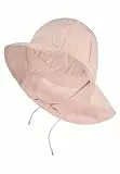 Sterntaler Sonnenhut - Mädchen Sommerhut - UV-Schutz 50+ Mütze mit breiter Krempe und Größenregulierung - Nackenschutz - Bindebänder - Baby Kinder Kopfbedeckung aus Popeline (Bio) - zartrosa, Größe 53