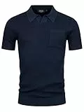 Indicode Herren INHarlo Poloshirt mit Brusttasche | Herrenpoloshirt Polokragen Baumwollshirt Navy, L
