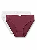 Sanetta Mädchen-Rioslip (Doppelpack) dunkelrot & weiß | Hochwertige und nachhaltige Unterhose für Mädchen aus Baumwoll-Mix.