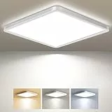 zemty LED Deckenleuchte, 2800lm Deckenlampe Flach Warm Neutral Kalt Weiß 3000K/4000K/6500K, Led Panel Deckenleuchte für Bad, Wohnzimmer, Flur, Küche, Schlafzimmer, Badezimmer - Ultradünn Modern 29cm