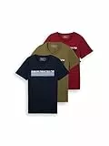 TOM TAILOR Denim Herren Triplepack T-Shirt mit Print 11279 - Dry Greyish Olive L