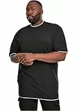 Urban Classics Herren Bekleidung Contrast Tall Tee T shirt, Schwarz (Blk/Wht), 3XL Große Größen EU