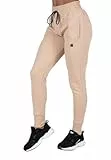 Gorilla Wear - Marion Sweatpants - Beige - Bodybuilding Sport Alltag Freizeit mit Logo Aufdruck leicht und bequem für optimale Bewegung aus Polyester Baumwolle, S