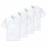 Schiesser Herren American T-Shirt V-Ausschnitt - 008151-4er Spar-Pack (XL (Gr.7), 4 X Weiß)