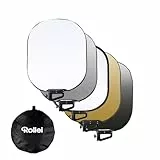 Rollei 5 in 1 Reflektor Fotografie Faltbar 60x75cm Licht Diffusor Foto für Portrait und Produktfotografie Leicht Kompakt 600g Außenbeleuchtung mit Tragetasche, Foto-Reflektor-Licht-Diffusor-Fotografie