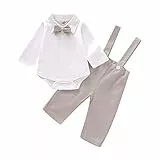 Gajaous Baby Jungen Taufanzug Gentleman Bekleidungssets Kleinkind Jungen Langarm Krawatte Hochzeit Anzug für Frühling Herbst