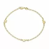 Bling Jewelry Zierliche Drei Multi Charme Lucky Elephant Fußkettchen Knöchel Armband Für Frauen Teens 18K Gold Plattiert Messing 9,5 Zoll Hergestellt In Brazil