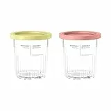 Ninja Dessert Behälter kompatibel mit NC501EU, Transparent/Rosa Gelb