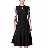 TANTOMI Cocktailkleid Damen Kleider Elegant Spitze, SchöNe Hochzeit Abendkleider Vintage Rockabilly Kleid Damen, Schwarz