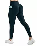 DOULAFASS Versteckte Scrunch Leggings mit Taschen Push Up Sportleggins Damen Lang Blickdichte High Waist Yoga Leggings