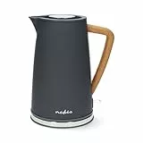 Wasserkocher - 1.7 l - Soft-Touch - Grau - Um 360 Grad drehbar - Verdecktes Heizelement - Strix Controller - Boil-dry protection