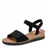 Tamaris Damen Keilsandalen, Frauen Sandalen,TOUCHit-Fußbett,bequemlichkeit,daempfung,elegant,breite,Glitzer,Gruen,komfortable,Black,40 EU
