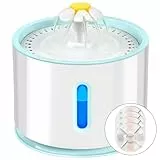 AQXONG 2.4L Katzentrinkbrunnen, Ultraleiser Trinkbrunnen für Haustiere mit LED-Licht, Trinkbrunnen für Katzen, Vierfaches Filtersystem, DREI Wasserflussmodi, 72 Stunden Schutz vor Trockenbrand