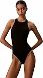 Calvin Klein Damen Badeanzug Scoop Back One Piece Herausnehmbare Polsterung, Schwarz (Black), L