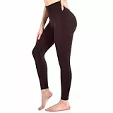 Sanpetix Hohe Taille weiche Leggings Damen, Frauen Dehnbare Hose für Damen, Fitnessstudio Brown LXL